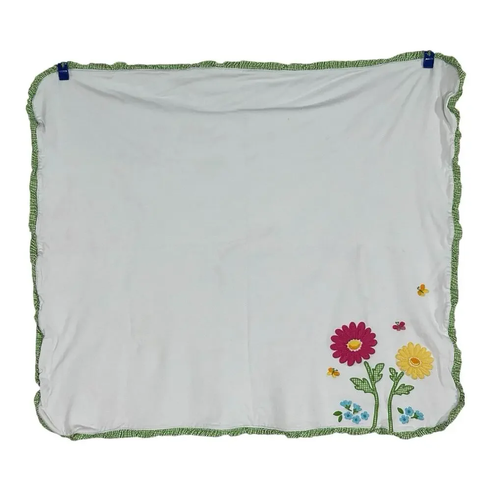 Gymboree Green Pink Floral Cotton Baby Blanket 2012